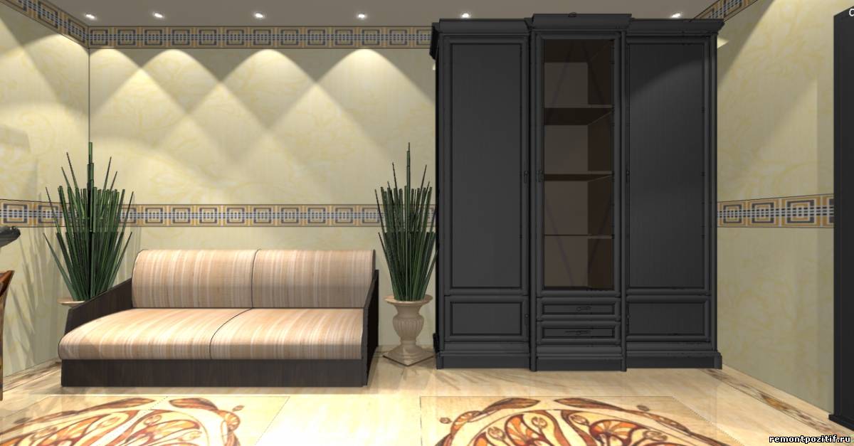 интерьер гостиной комнаты в египетском стиле